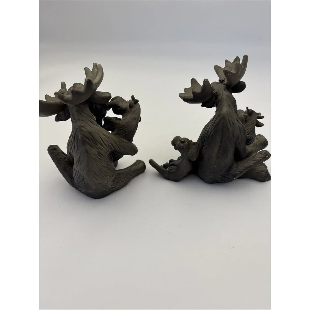 Big Sky Carvers Mountain Moose Figurine Lot of 2 Love Collection Baby Moose